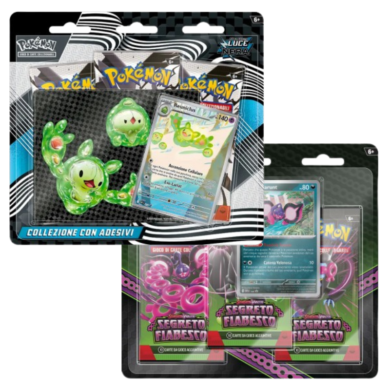 Bundle Luce Nera - Reuniclus - Collezione con Adesivi & Segreto Fiabesco - 3 Pack Blister Pecharunt (ITA)