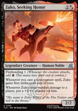 Zuko, Seeking Honor