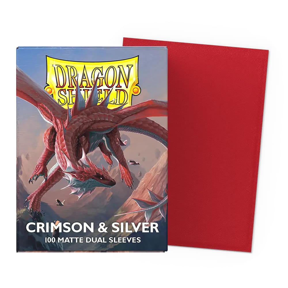 Dragon Shield Sleeves Dual Matte 100 CRIMSON & SILVER