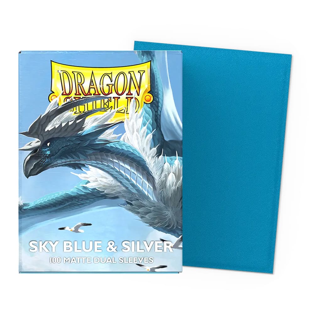 Dragon Shield Sleeves Dual Matte 100 SKY BLUE & SILVER